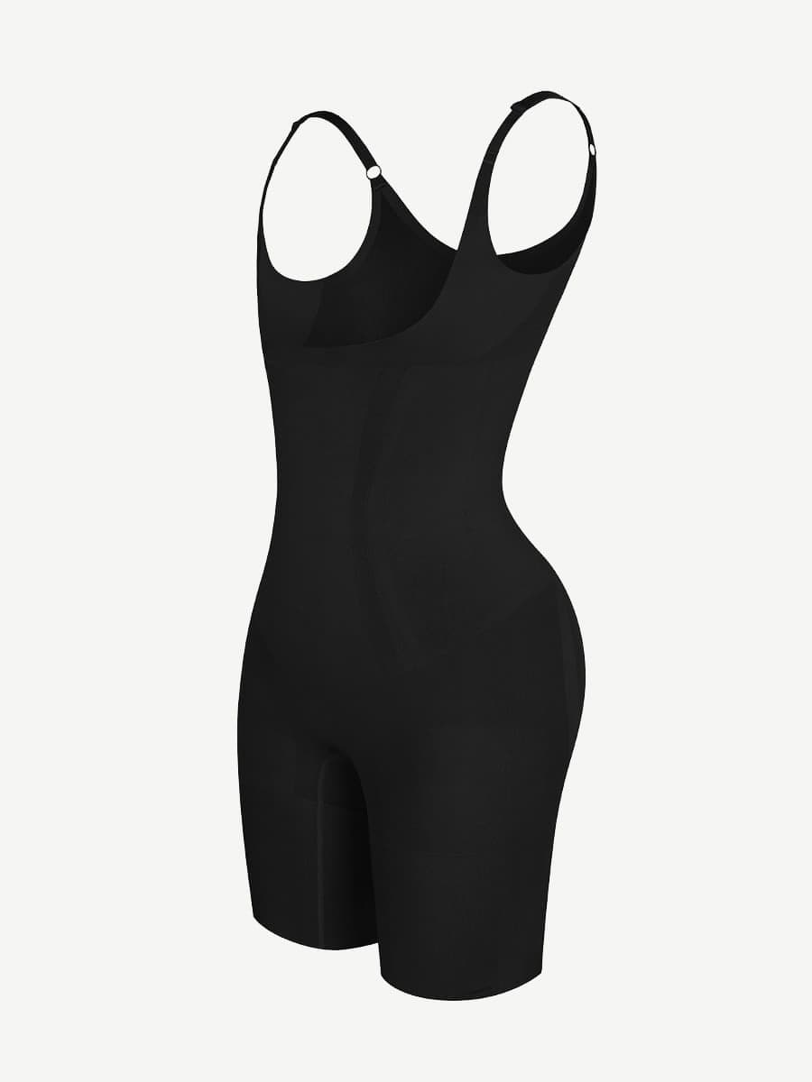 Wholesale Seamless Open-Bust Abdomen Flattening Mid-Thigh Bodysuit